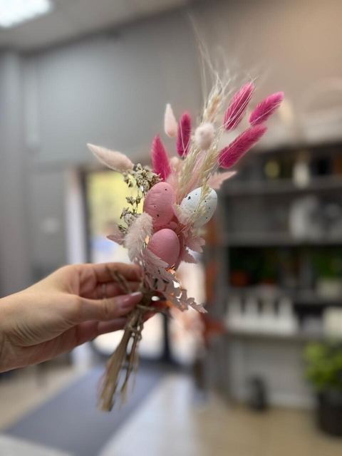 мини букет с яйцами розовый · Чулымская